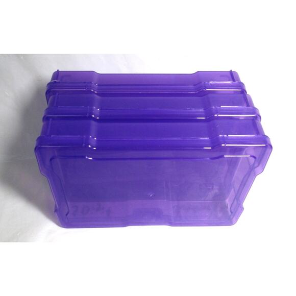 Bright Creations Three Purple Storage Boxes Plastic Transparent Snap Lid 4x6 Ins - Picture 3 of 3